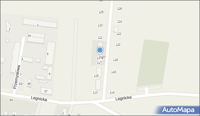 Koskowice, Legnicka, 117a, mapa Koskowice