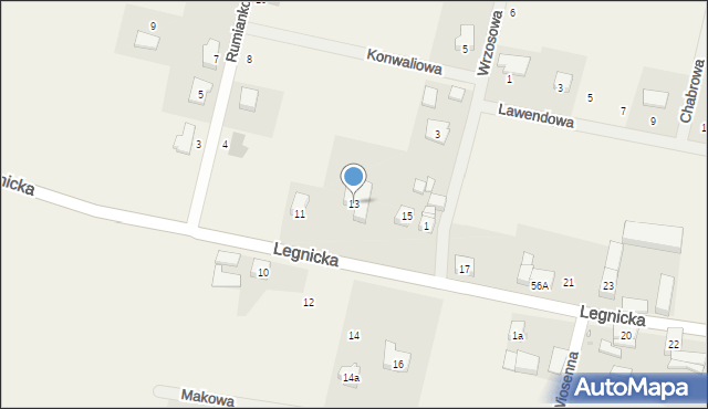 Koskowice, Legnicka, 13, mapa Koskowice