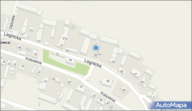 Koskowice, Legnicka, 61, mapa Koskowice