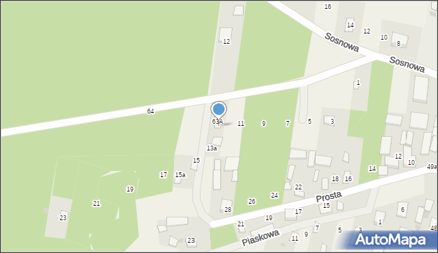 Kostrzyn, Leśna, 13, mapa Kostrzyn