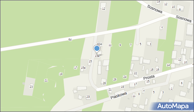 Kostrzyn, Leśna, 13a, mapa Kostrzyn
