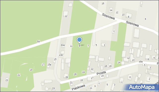 Kostrzyn, Leśna, 9, mapa Kostrzyn