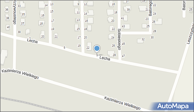 Kostrzyn, Lecha, 7, mapa Kostrzyn