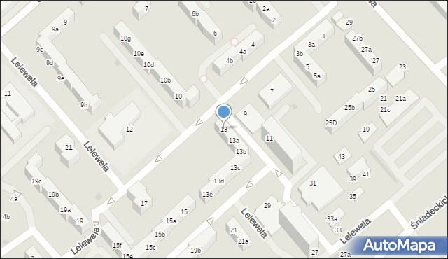 Koszalin, Lelewela Joachima, 13, mapa Koszalina