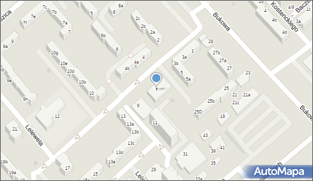 Koszalin, Lelewela Joachima, 7, mapa Koszalina