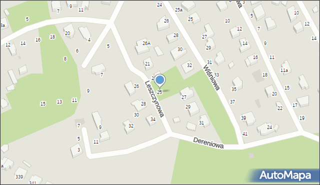 Koszalin, Leszczynowa, 25, mapa Koszalina