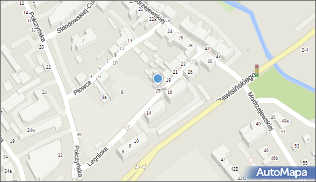 Koszalin, Legnicka, 15, mapa Koszalina