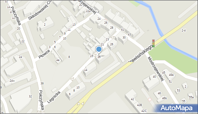 Koszalin, Legnicka, 16, mapa Koszalina