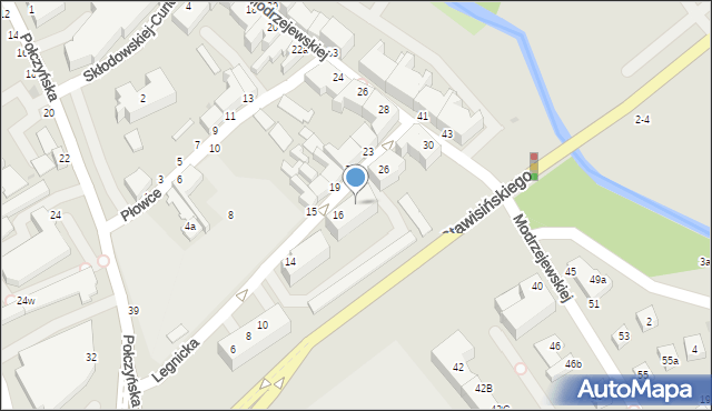 Koszalin, Legnicka, 16a, mapa Koszalina