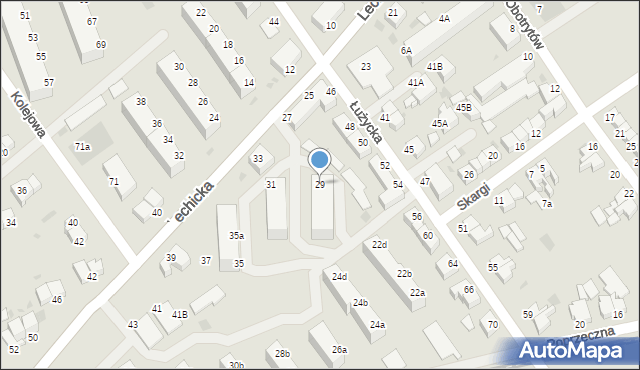 Koszalin, Lechicka, 29, mapa Koszalina