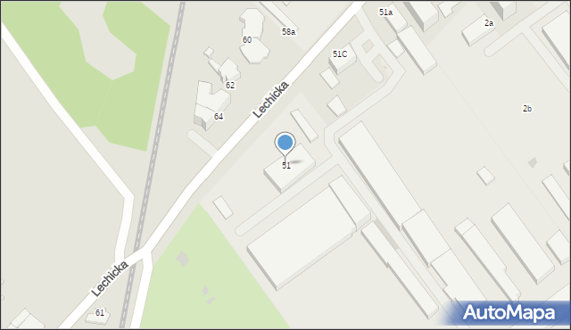 Koszalin, Lechicka, 51, mapa Koszalina