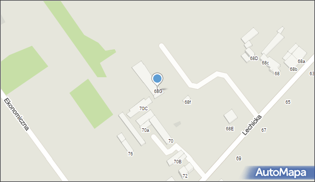 Koszalin, Lechicka, 68G, mapa Koszalina