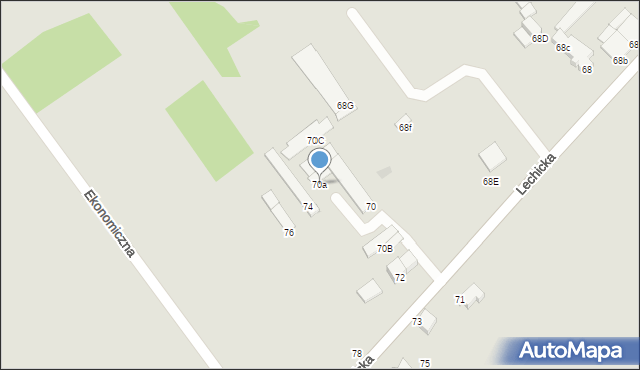 Koszalin, Lechicka, 70a, mapa Koszalina