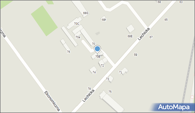Koszalin, Lechicka, 70B, mapa Koszalina