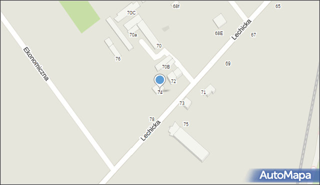 Koszalin, Lechicka, 74, mapa Koszalina