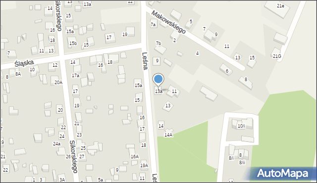 Koszęcin, Leśna, 13a, mapa Koszęcin