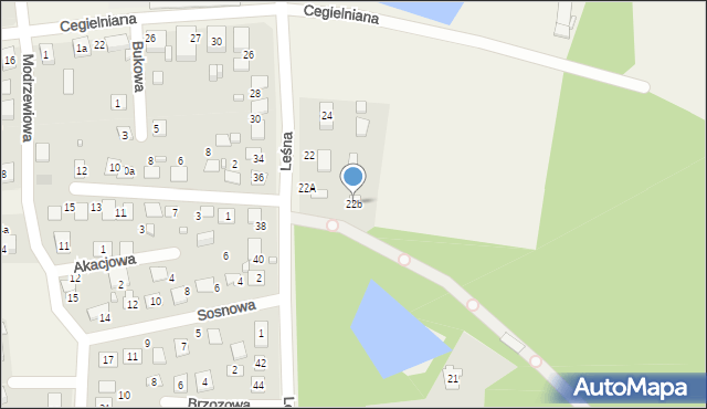 Koszęcin, Leśna, 22b, mapa Koszęcin