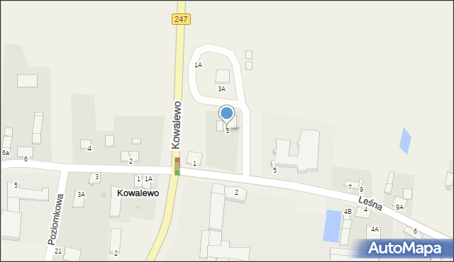 Kowalewo, Leśna, 3, mapa Kowalewo
