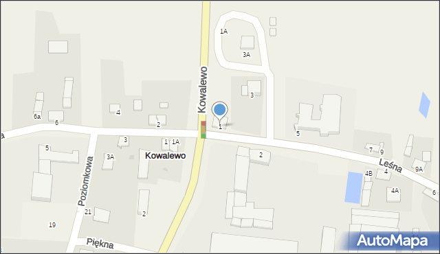 Kowalewo, Leśna, 1, mapa Kowalewo