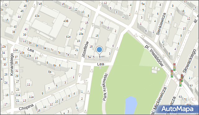 Kraków, Lea Juliusza, 3, mapa Krakowa