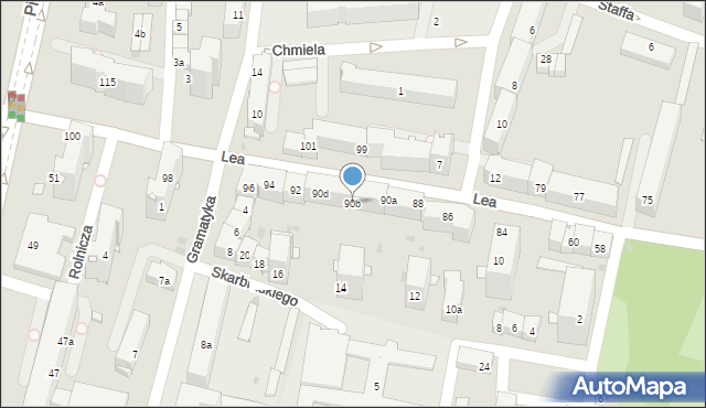 Kraków, Lea Juliusza, 90b, mapa Krakowa