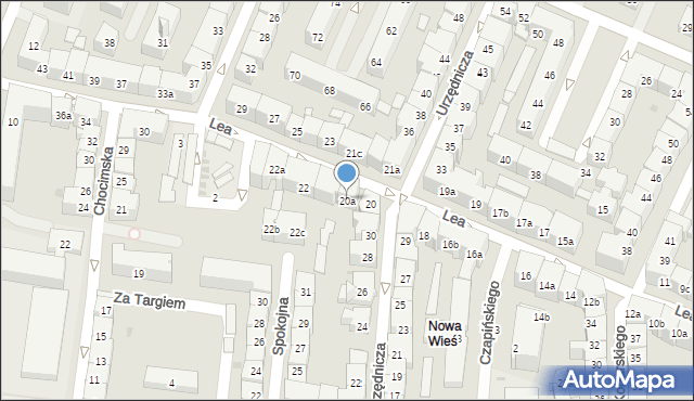 Kraków, Lea Juliusza, 20a, mapa Krakowa