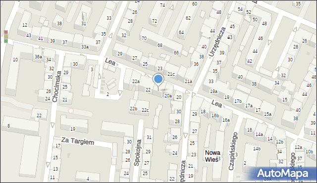 Kraków, Lea Juliusza, 20b, mapa Krakowa