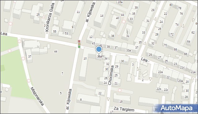 Kraków, Lea Juliusza, 36a, mapa Krakowa