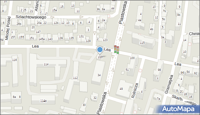 Kraków, Lea Juliusza, 110, mapa Krakowa