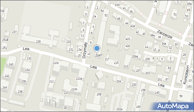 Kraków, Lea Juliusza, 219, mapa Krakowa