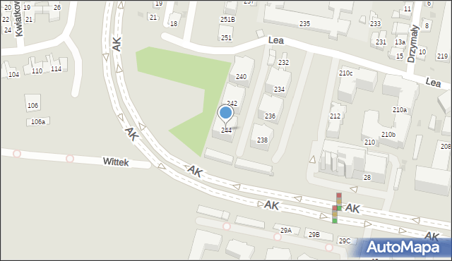 Kraków, Lea Juliusza, 244, mapa Krakowa