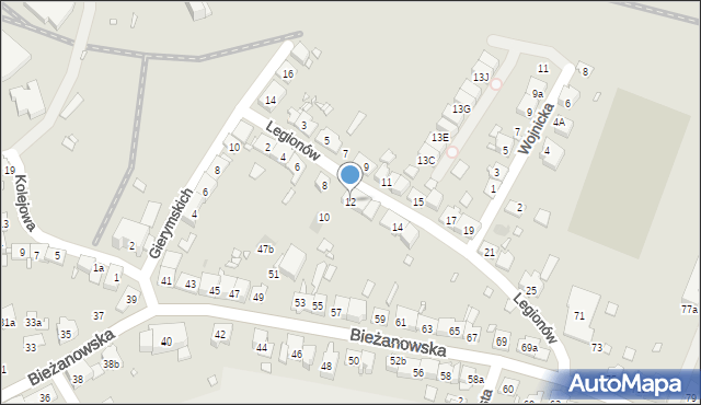 Kraków, Legionów, 12, mapa Krakowa