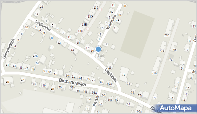 Kraków, Legionów, 21, mapa Krakowa