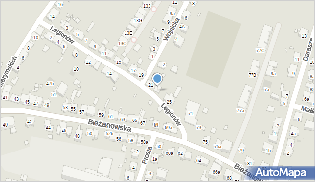 Kraków, Legionów, 23, mapa Krakowa