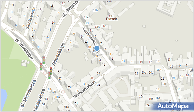 Kraków, Lenartowicza, 6, mapa Krakowa