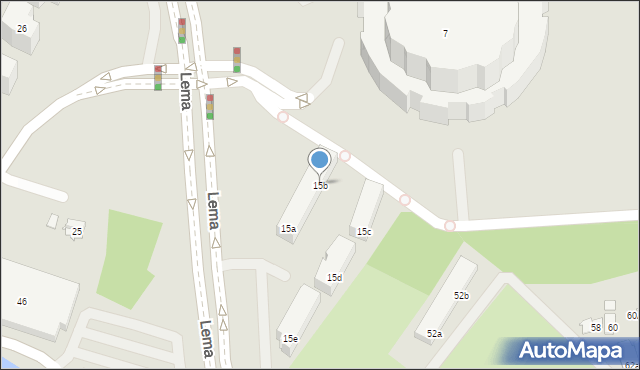 Kraków, Lema Stanisława, 15b, mapa Krakowa