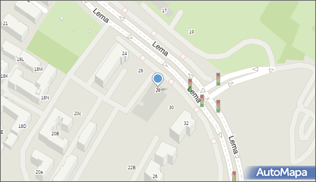 Kraków, Lema Stanisława, 28, mapa Krakowa