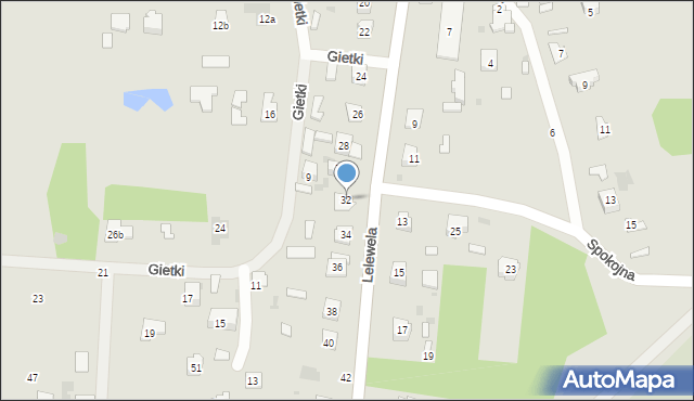 Krasnobród, Lelewela, 32, mapa Krasnobród