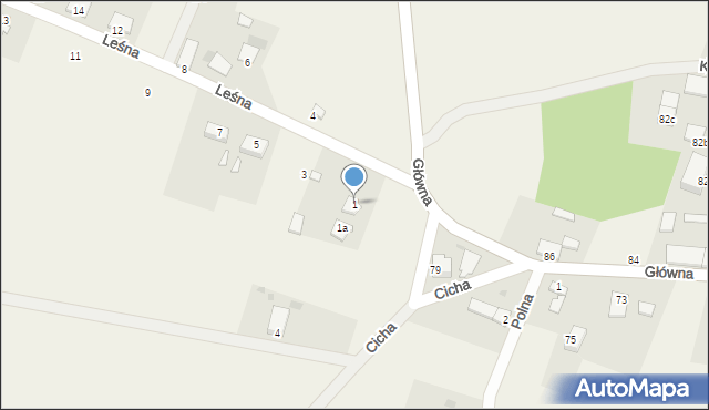 Krasowice, Leśna, 1, mapa Krasowice