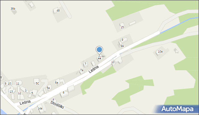 Krościenko nad Dunajcem, Leśna, 11, mapa Krościenko nad Dunajcem