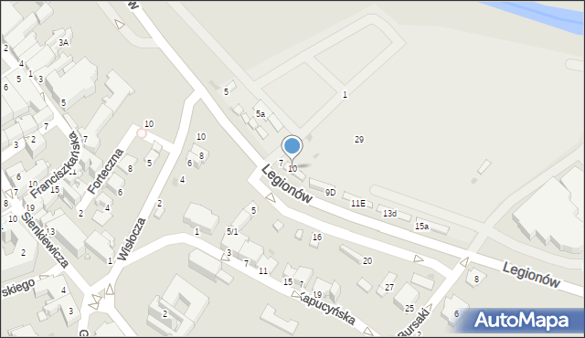 Krosno, Legionów, 10, mapa Krosna