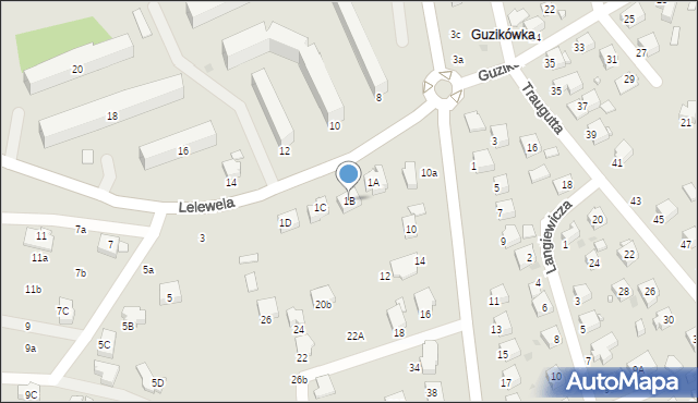 Krosno, Lelewela Joachima, 1B, mapa Krosna