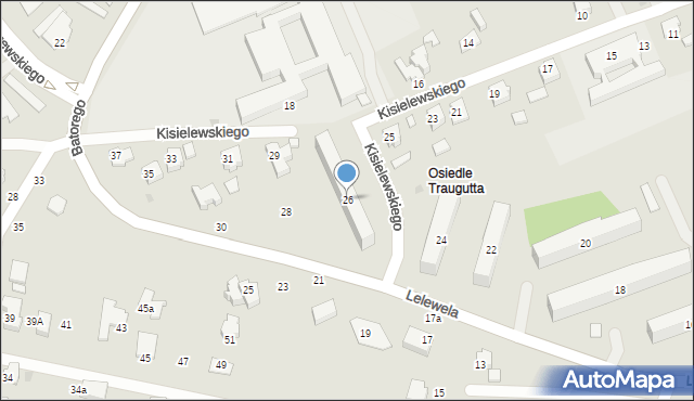 Krosno, Lelewela Joachima, 26, mapa Krosna