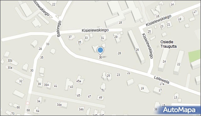 Krosno, Lelewela Joachima, 30, mapa Krosna