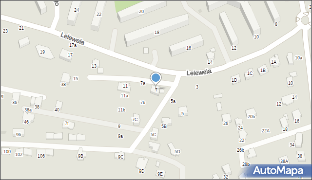 Krosno, Lelewela Joachima, 7, mapa Krosna