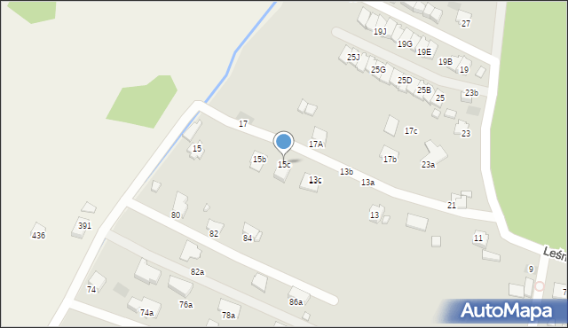 Krosno, Leśna, 15c, mapa Krosna