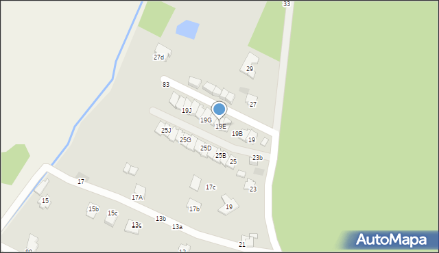 Krosno, Leśna, 19E, mapa Krosna