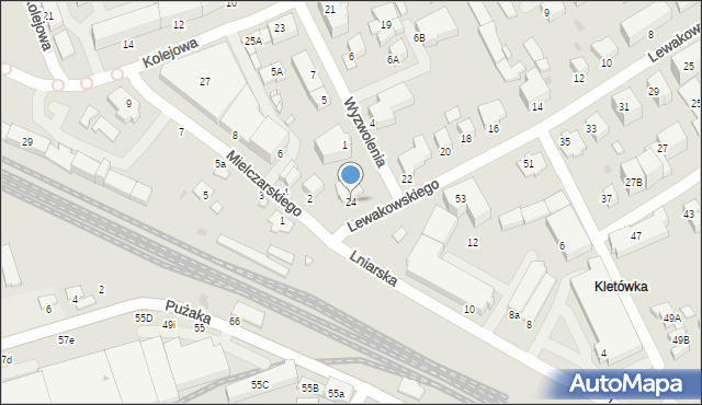 Krosno, Lewakowskiego Augusta, 24, mapa Krosna