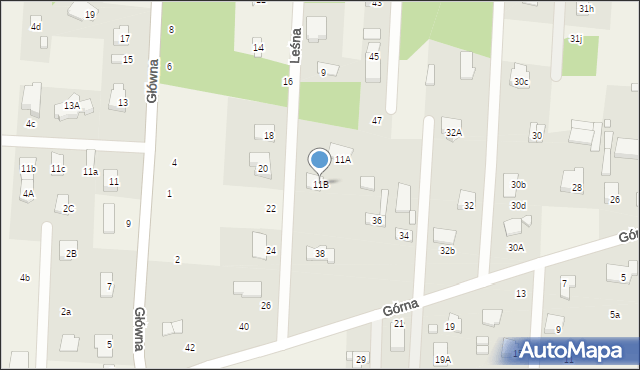 Krupia Wólka, Leśna, 11B, mapa Krupia Wólka