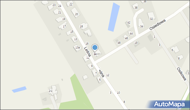 Kruszyn Krajeński, Leśna, 14, mapa Kruszyn Krajeński